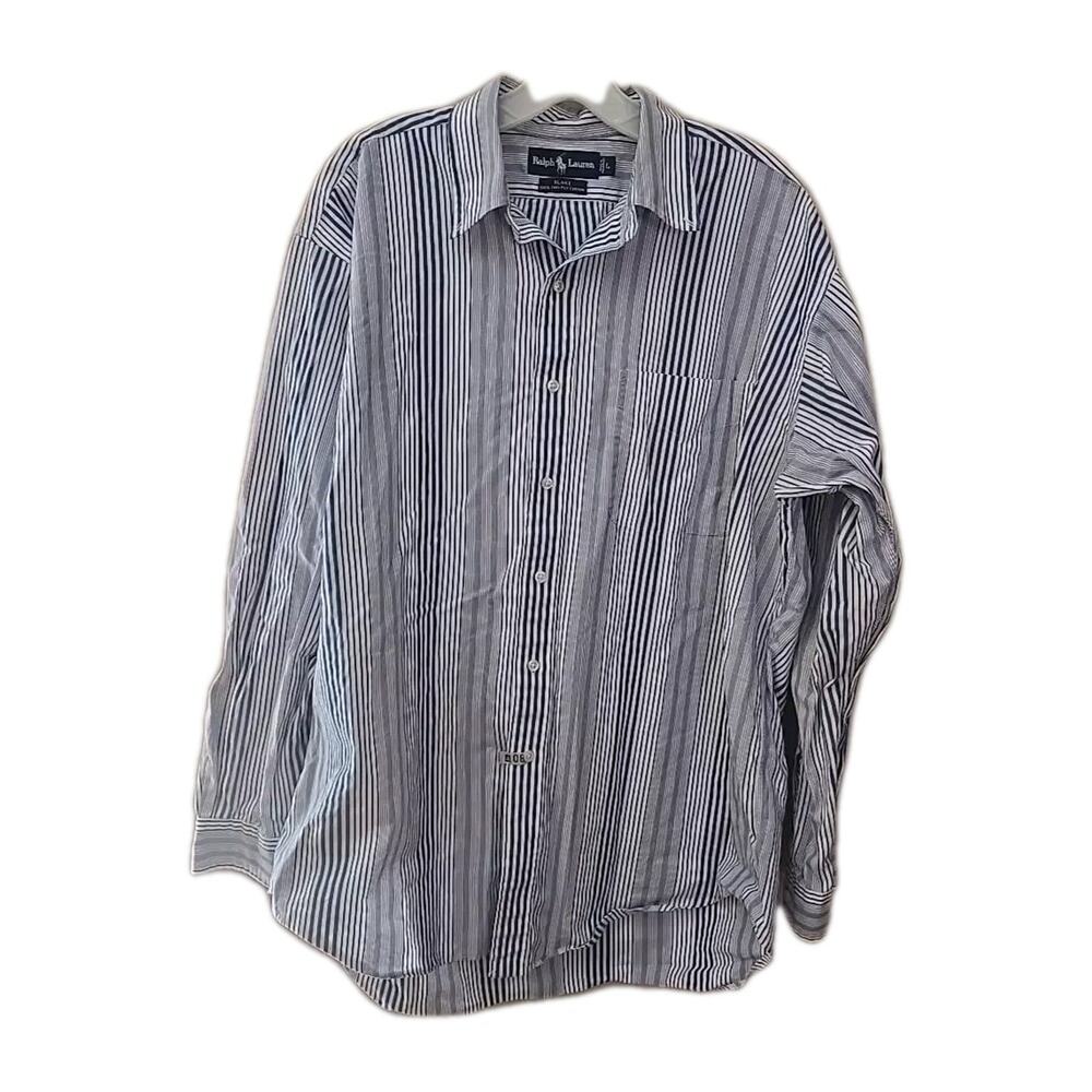 Ralph Lauren Blake Blue Striped Long Sleeve Button Down Shirt Men's Size Large